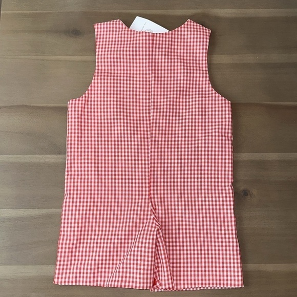 New The Proper Peony “Boom” Embroidered Jon Jon Size 24 Months Red Gingham - Picture 4 of 4